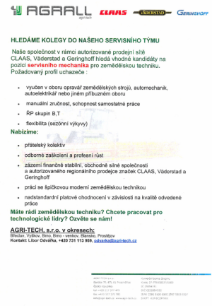 Nabídka práce - Slavkov u Brna